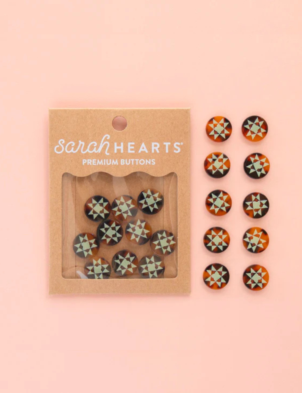 Sarah Hearts - Buttons - Quilt Star - Small