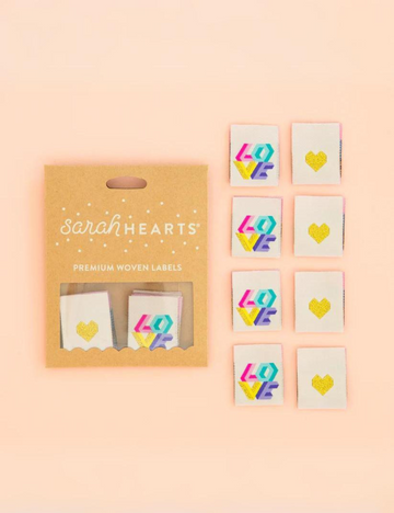Sarah Hearts - Sewing Labels - Love