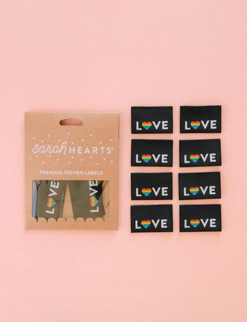 Sarah Hearts - Sewing Labels - Love Pride Heart