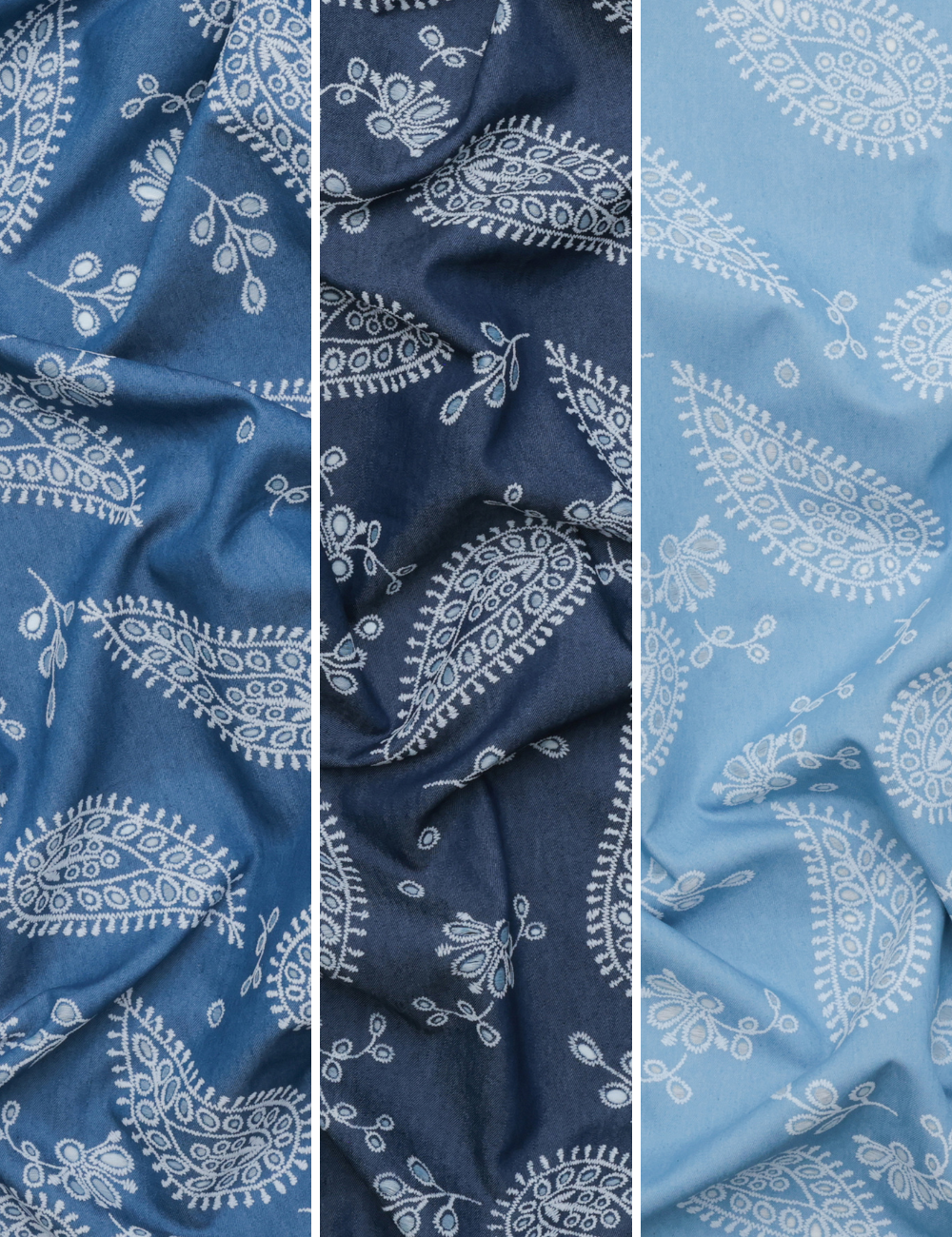 Cotton Blend - Chambray Burnout - Paisley - Assorted