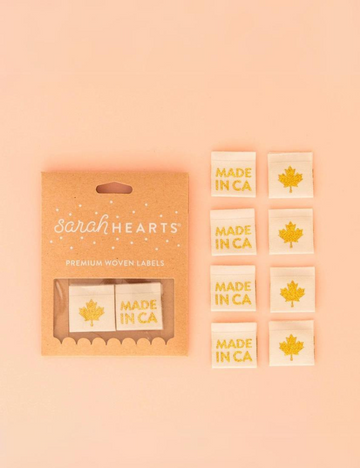 Sarah Hearts - Sewing Labels - Made In Canada Gold