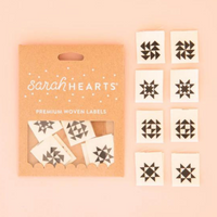Sarah Hearts - Sewing Labels - Black Quilt Block