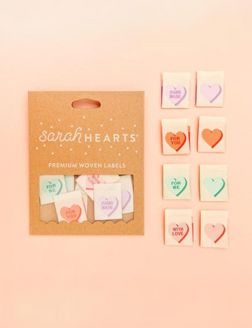 Sarah Hearts - Sewing Labels - Valentines Day Candy
