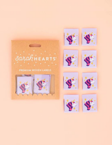 Sarah Hearts - Sewing Labels - Unicorn