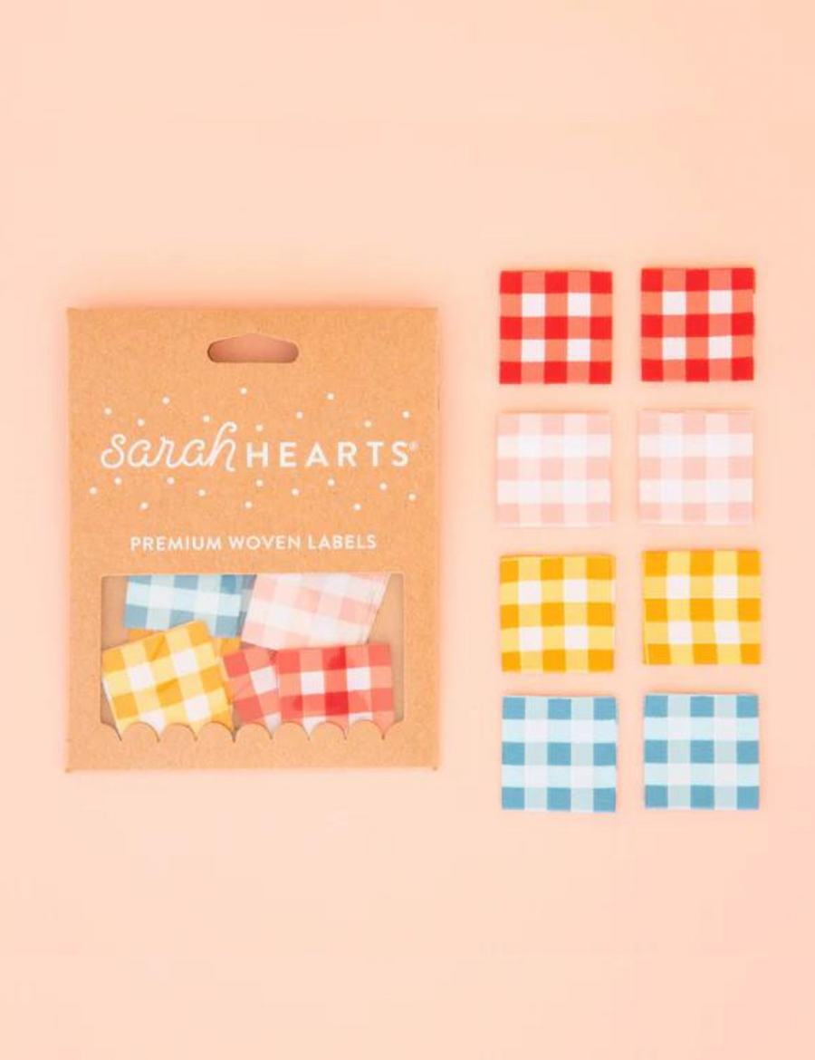 Sarah Hearts - Sewing Labels - Gingham