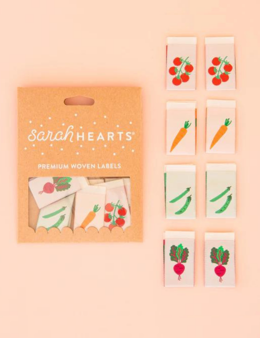 Sarah Hearts - Sewing Labels - Vegetable Multipack