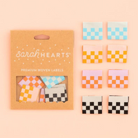 Sarah Hearts - Sewing Labels - Checkerboard Multipack
