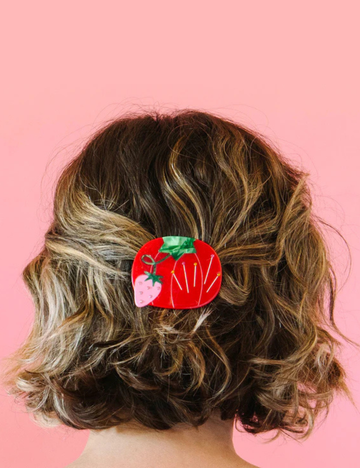 Sarah Hearts - Barrette - Tomato Pincushion