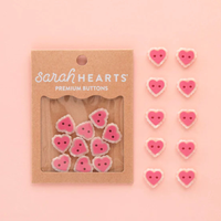 Sarah Hearts - Buttons - Pink Sweet Heart - Small