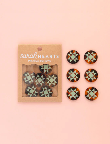 Sarah Hearts - Buttons - Quilt Star - Large