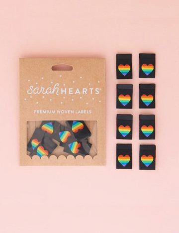 Sarah Hearts - Sewing Labels - Pride Rainbow Heart 