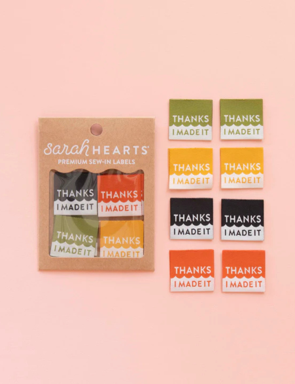 Sarah Hearts - Sewing Labels - Thanks I Made It Multipack