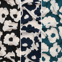 Viscose - Poplin Print - Flowers - Assorted