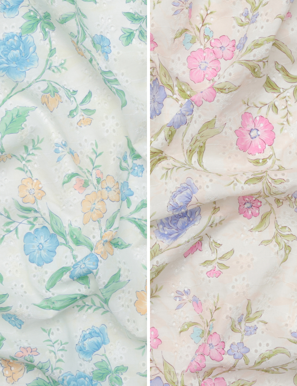 Cotton - Embroidery - Digital Print - Stems - Assorted