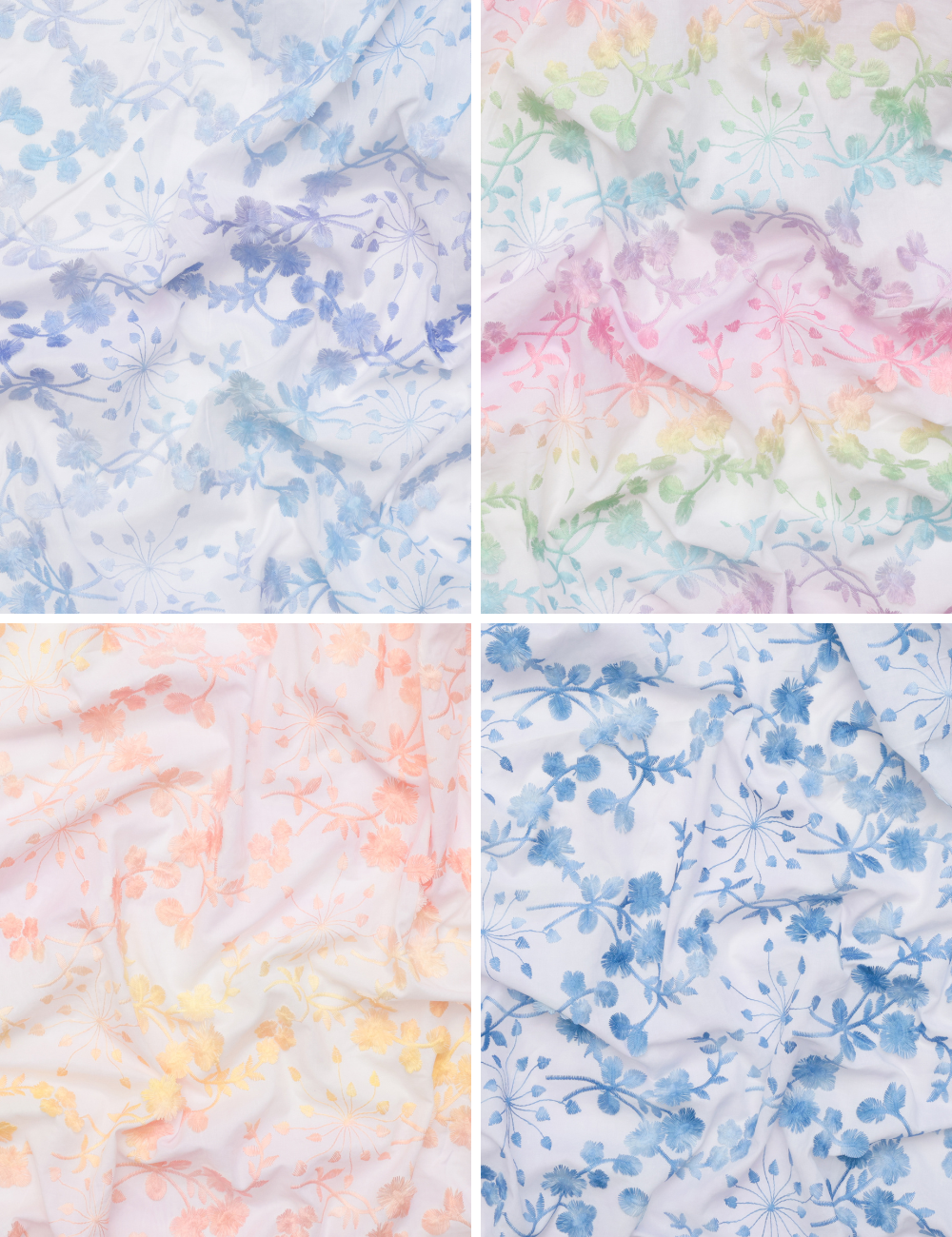 Cotton Blend - Variegated Embroidery - Assorted