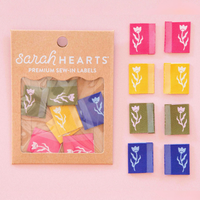 Sarah Hearts - Sewing Labels - Tiny Floral Side Labels