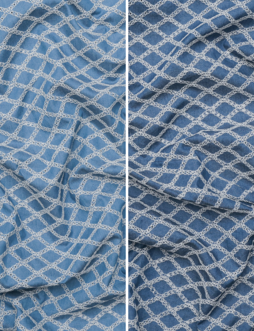 Cotton - Latice Embroidered - Denim - Assorted