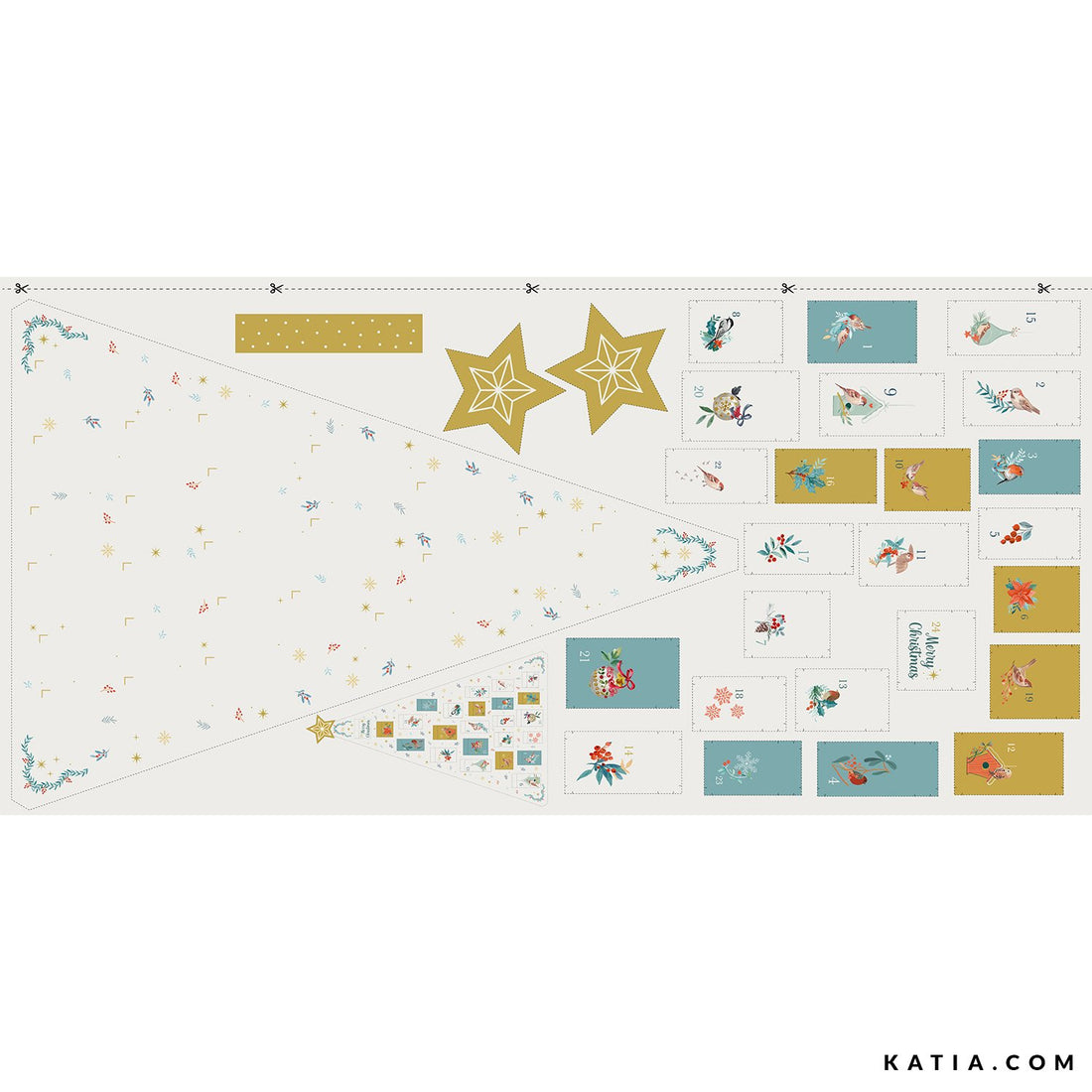 Katia - Cotton - Canvas - Advent Calendar - Birds
