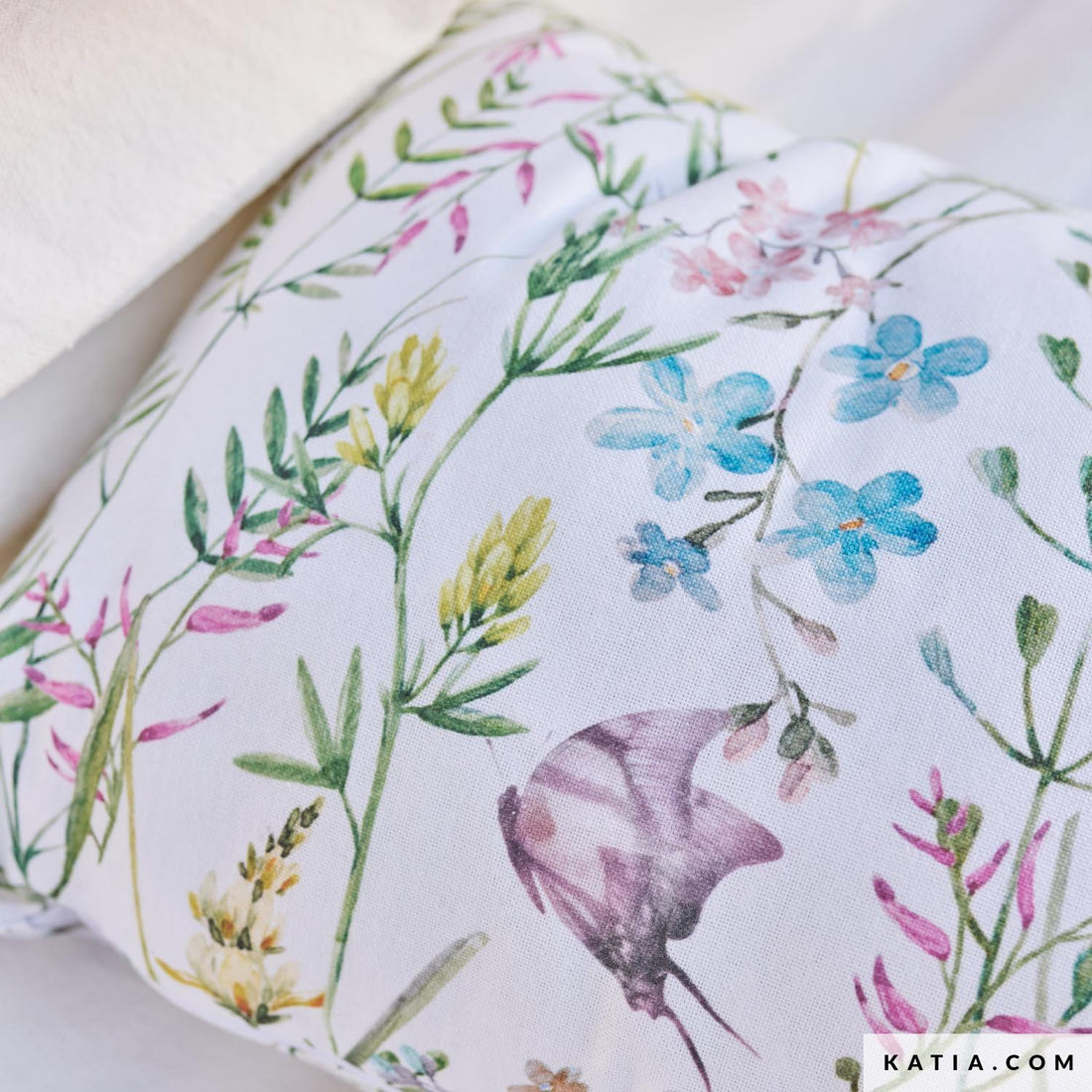 Katia - Cotton - Canvas Print - Butterfly & Dandelion