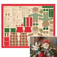 Moda - Cotton - Holiday Cheer - Reindeer Stuffies - Panel