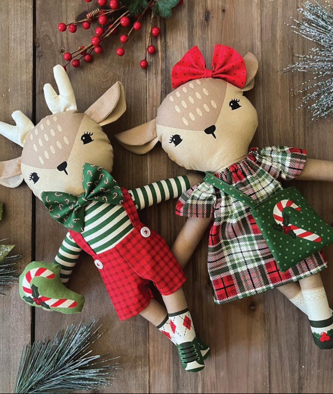 Moda - Cotton - Holiday Cheer - Reindeer Stuffies - Panel