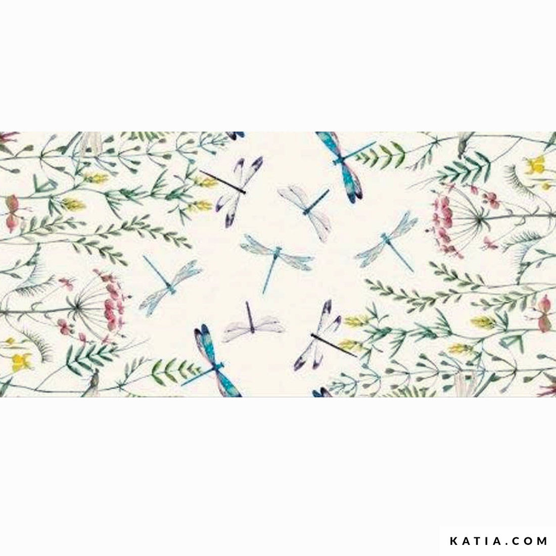 Katia - Cotton - Canvas Print - Dragonfly Border