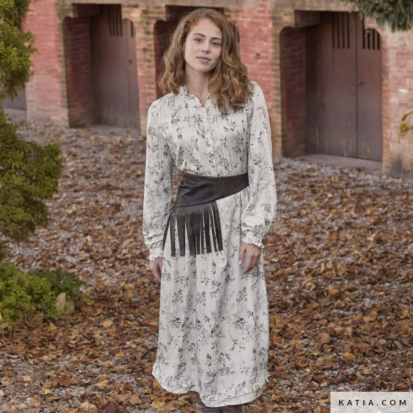 Katia - Rayon - Satin Print - Snow Flowers