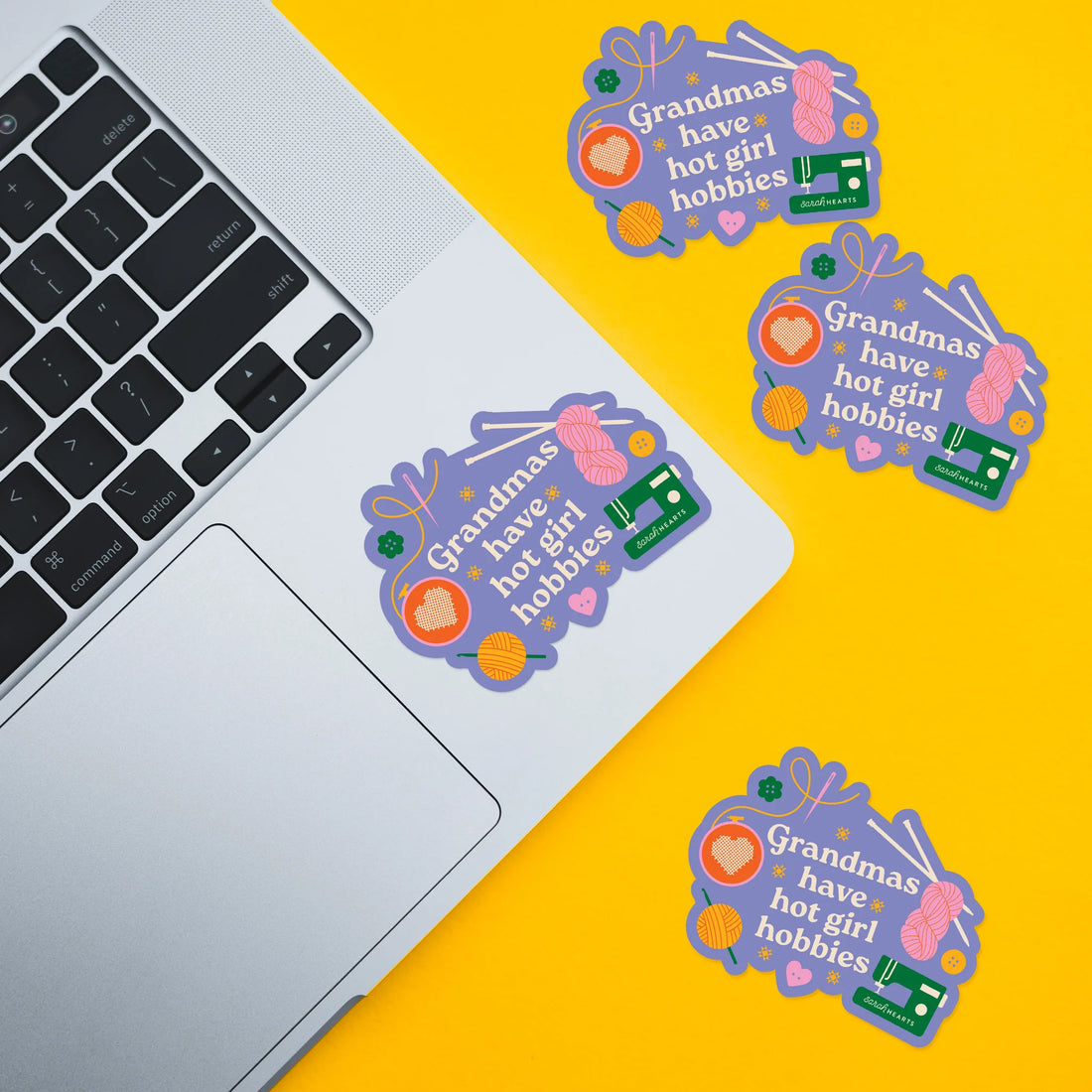 Sarah Hearts - Sticker - Grandmas Have Hot Girl Hobbies