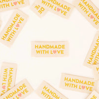 Sarah Hearts - Sewing Labels - Handmade With Love Gold