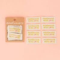 Sarah Hearts - Sewing Labels - Handmade With Love Gold