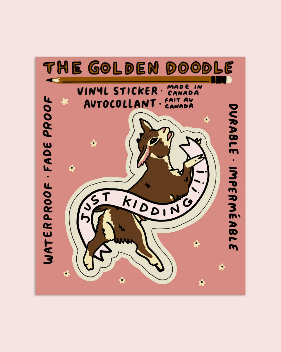 The Golden Doodle - Vinyl Sticker - Just Kidding