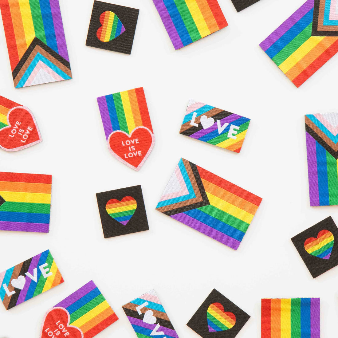 Sarah Hearts - Sewing Labels - Pride Rainbow - Iron-on