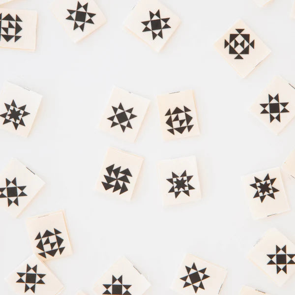 Sarah Hearts - Sewing Labels - Black Quilt Block