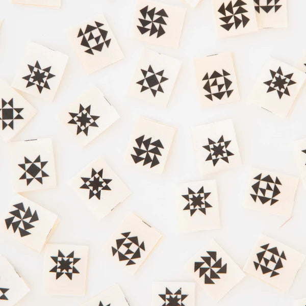 Sarah Hearts - Sewing Labels - Black Quilt Block