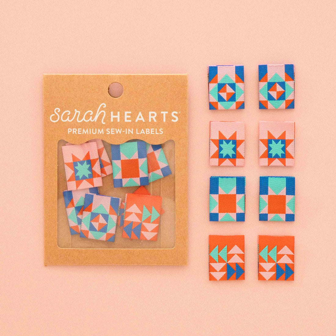 Sarah Hearts - Sewing Labels - Summer Vibes Quilt Block