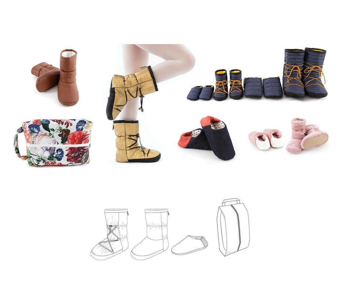 4025 // NORDIK Quilted booties and slippers with travel bag - Jalie