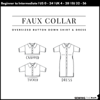 PDF Faux Collar Shirt and Dress Pattern - Sewing Therapy