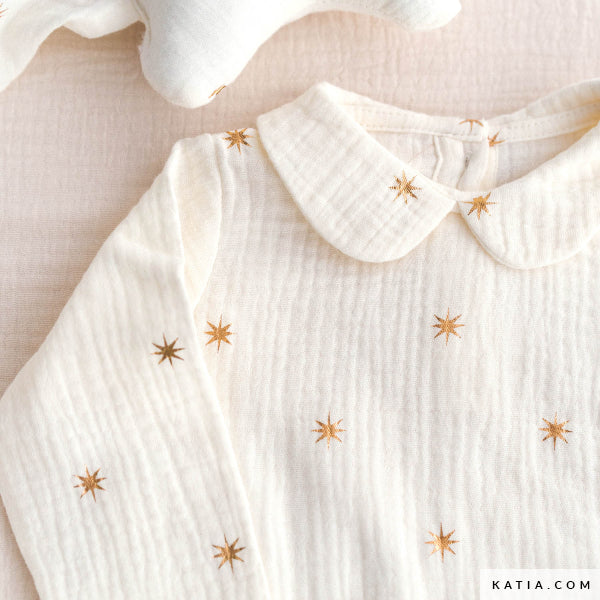 Katia - Cotton - Double Gauze Foil - Stars