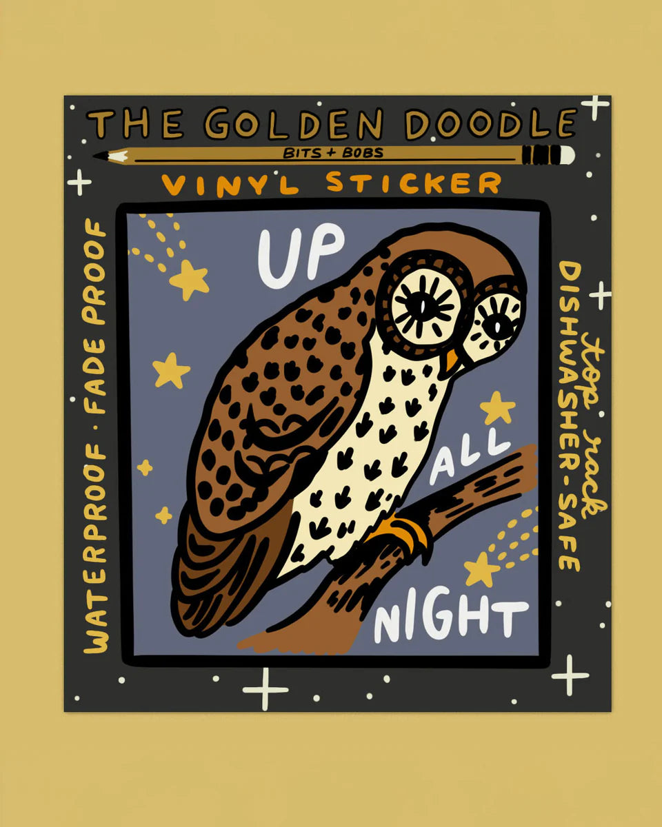 The Golden Doodle - Vinyl Sticker - Up All Night