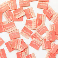 Sarah Hearts - Sewing Labels - Thanks I Made It - Coral
