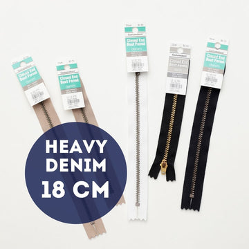 COSTUMAKERS - Denim Closed End Zipper - Heavy - 18cm - Assorted
