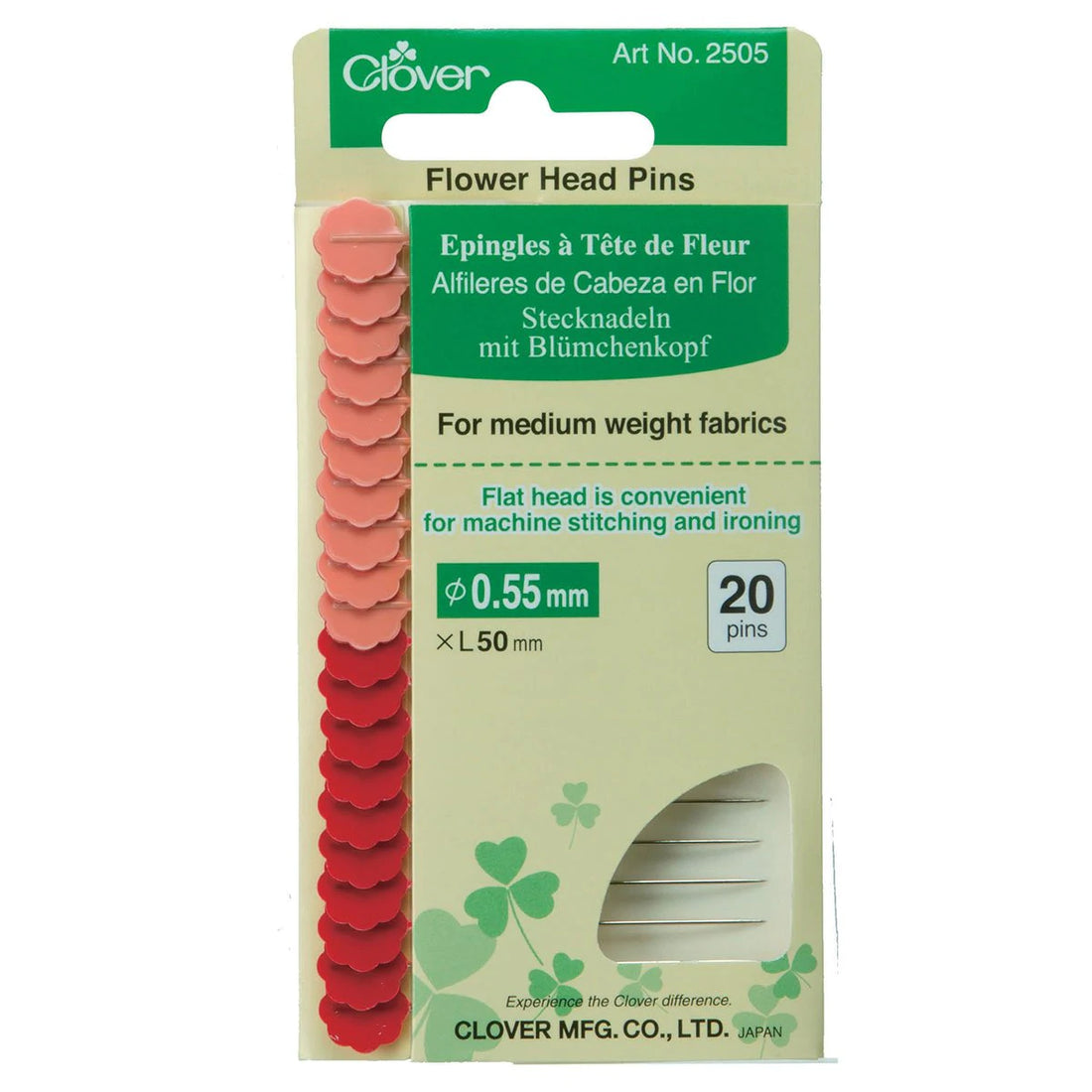 Clover - Flower Head Pins - 5mm - 8pc