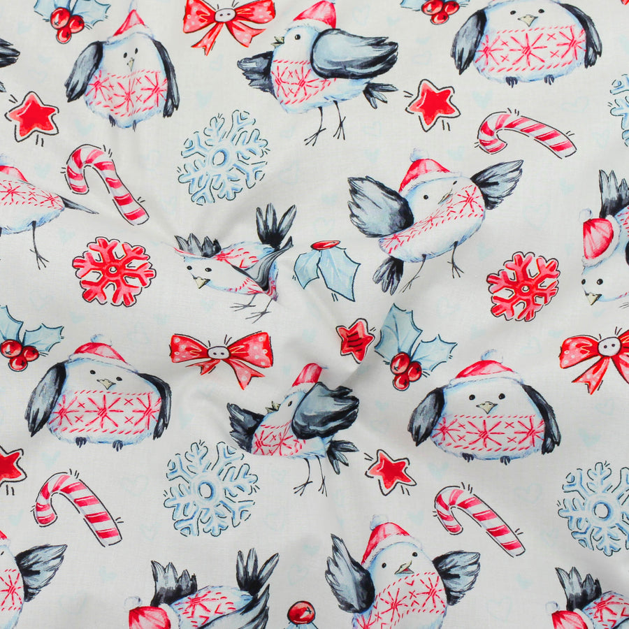 Cotton - Playtime - Lawn - Digital Print - Holiday Birds