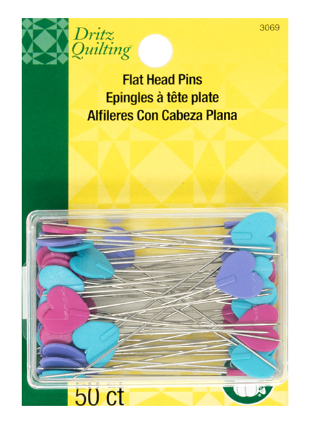 Dritz - Heart Flat Head Pins - 50 pc