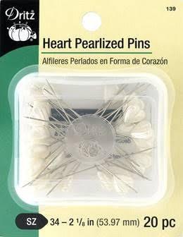 Dritz - Heart Pearl Head Pins - 20 pc