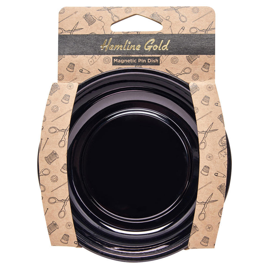 Hemline Gold - Magnetic Pin Dish - Black