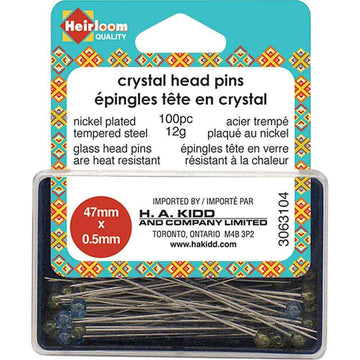 Heirloom - Crystal Head Pins - 100pc