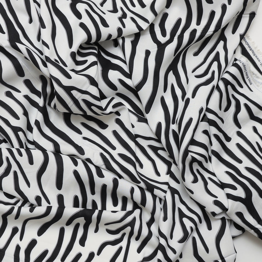Mimi G - Rayon - Designer - Zebra - White