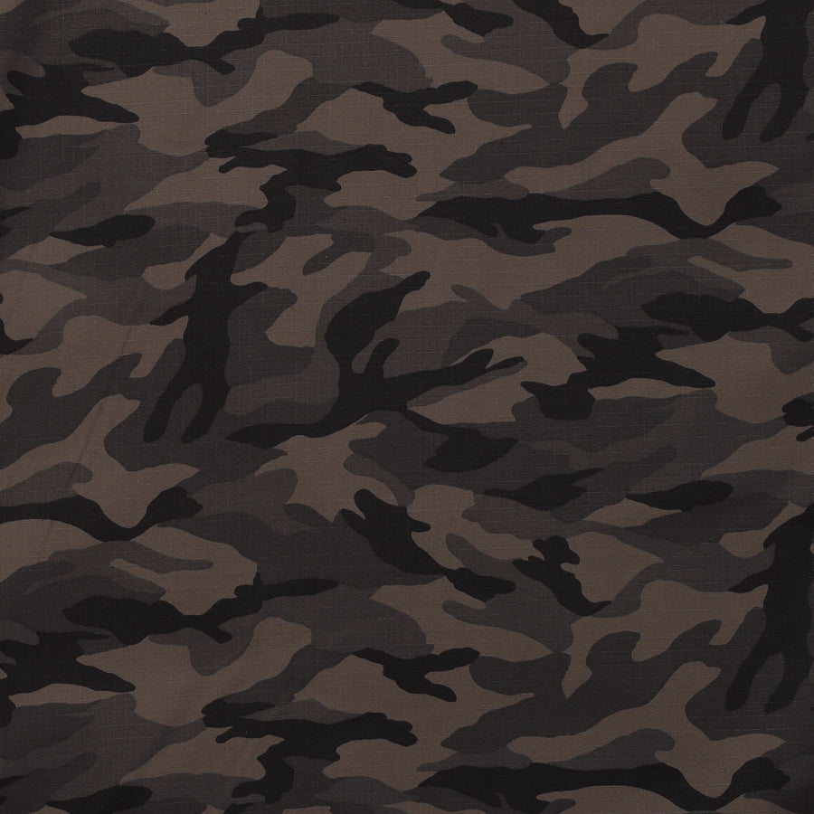 Cotton Ripstop - Camouflage -  Charcoal