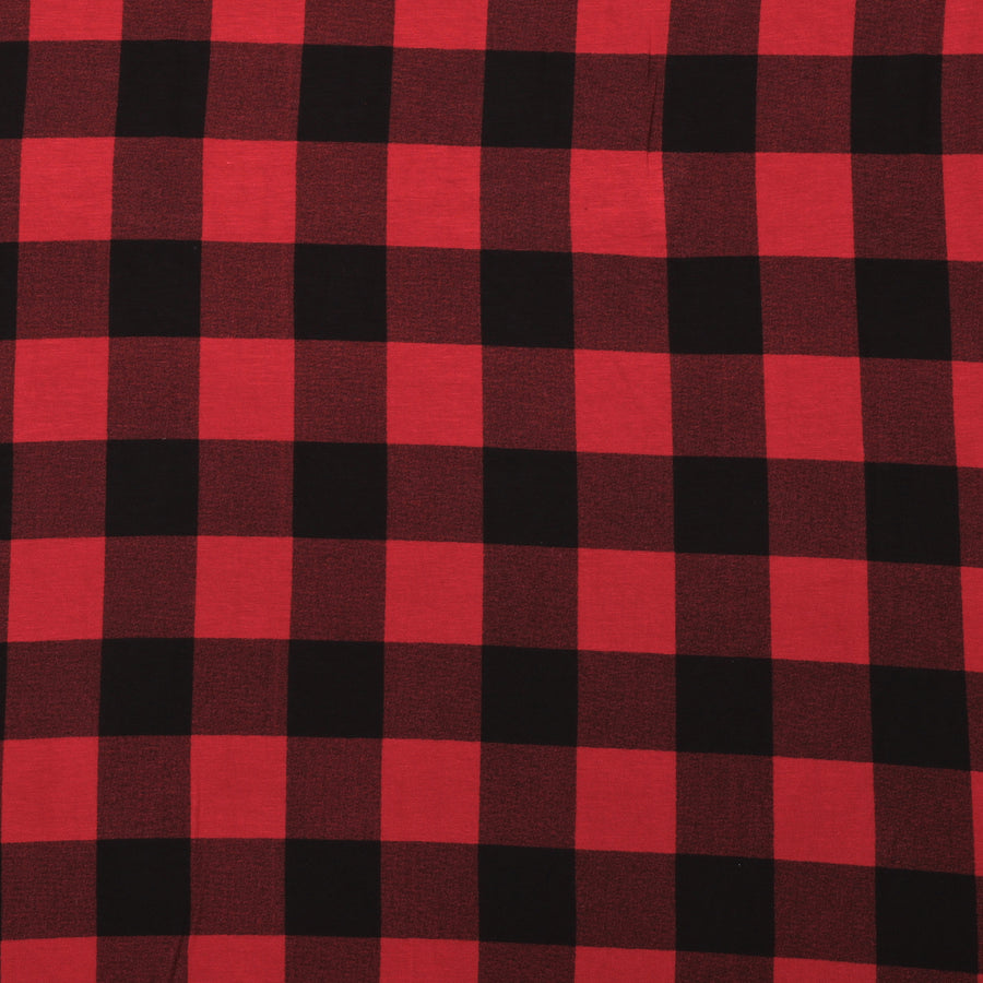 Bamboo - Jersey - Plaid - Red Black